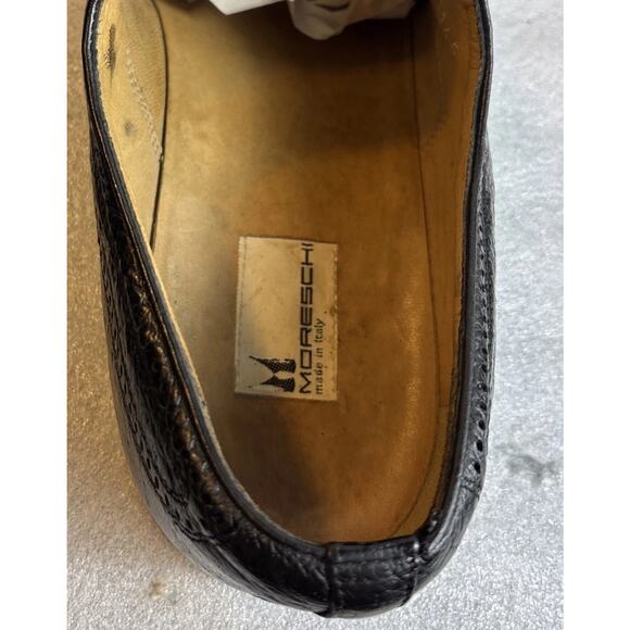 Moreschi Black Adriano Peccary Ostrich Leg Brogues Oxfords Size 14